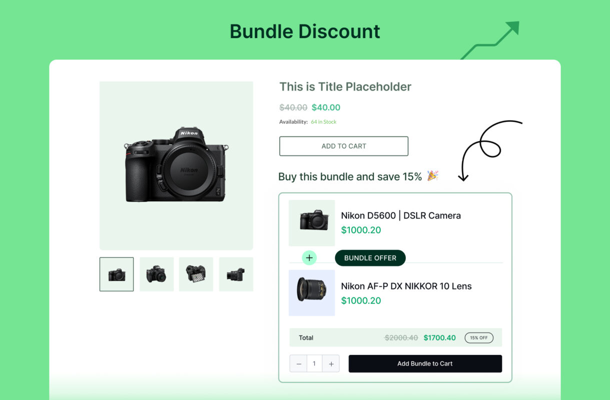 Nikon camera bundle discount offer on purchase.
