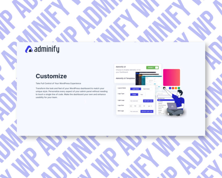 Adminify dashboard customization overview.
