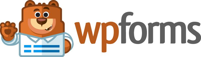 WPForms logo with waving bear mascot.