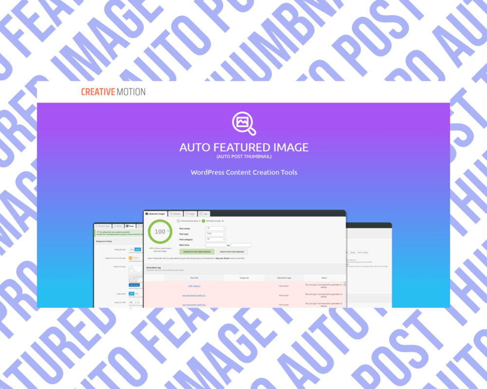 Auto Featured Image WordPress content tools
