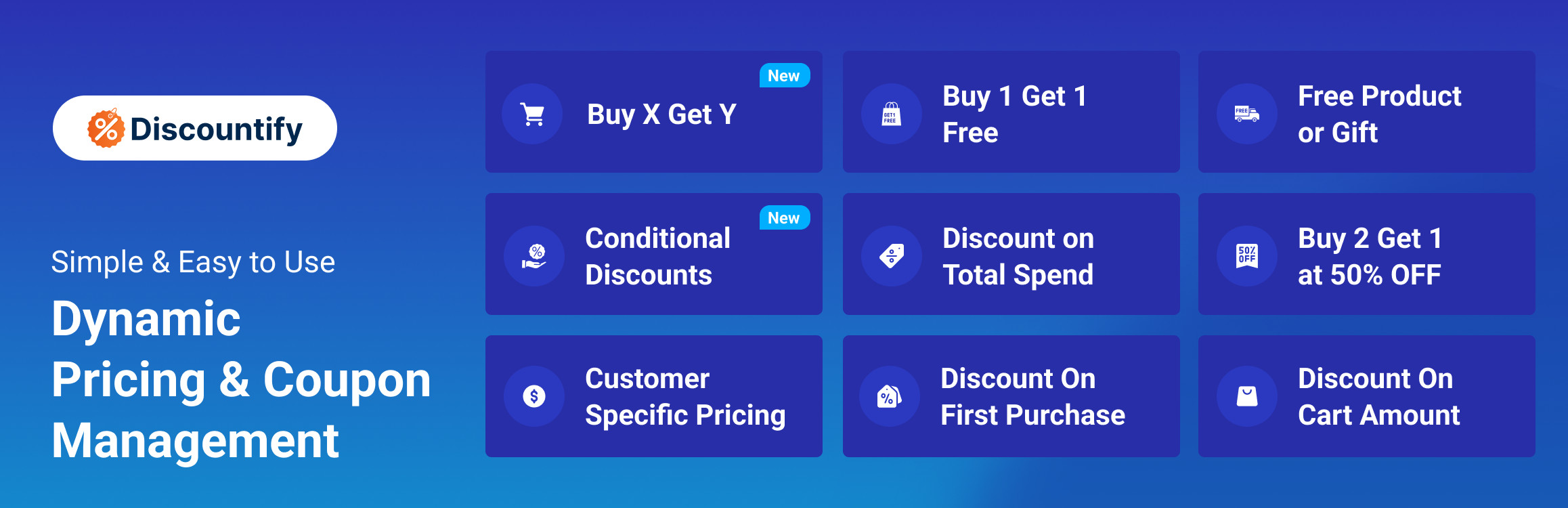 Discountify dynamic pricing and coupon management features