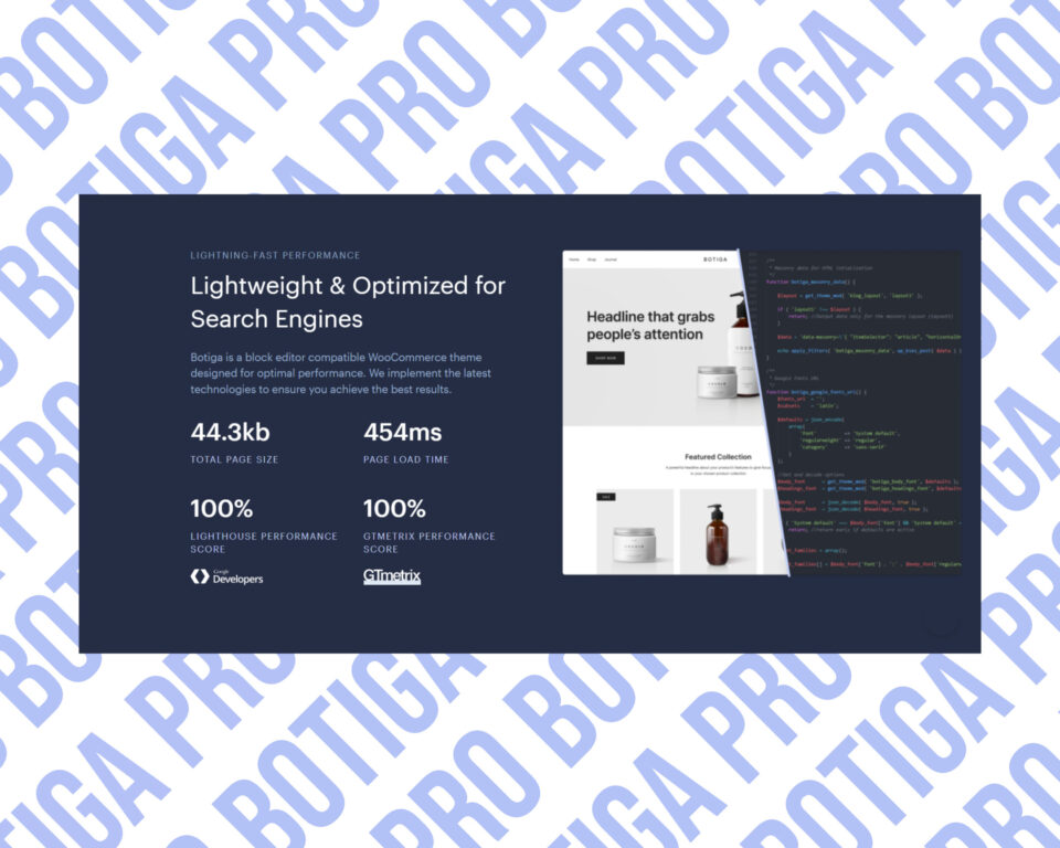 Botiga Pro: fast, SEO-optimized WooCommerce theme.