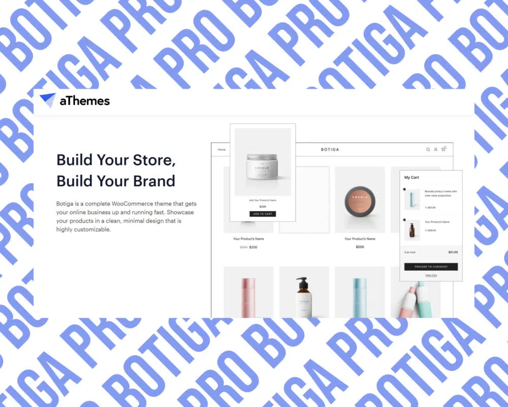 Botiga theme for building online stores, aThemes