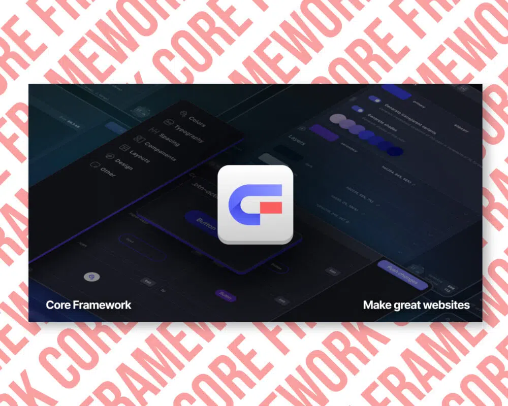 Core Framework interface for website development