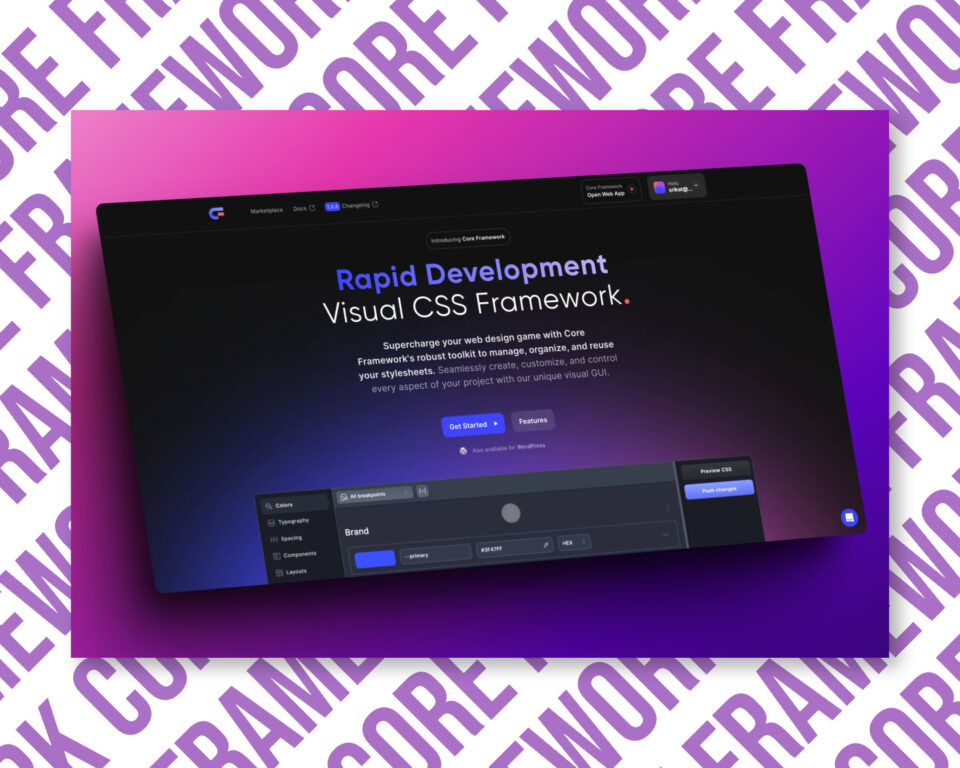 Visual CSS framework interface for rapid development.