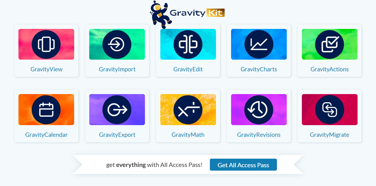 Gravity software features with All Access Pass.