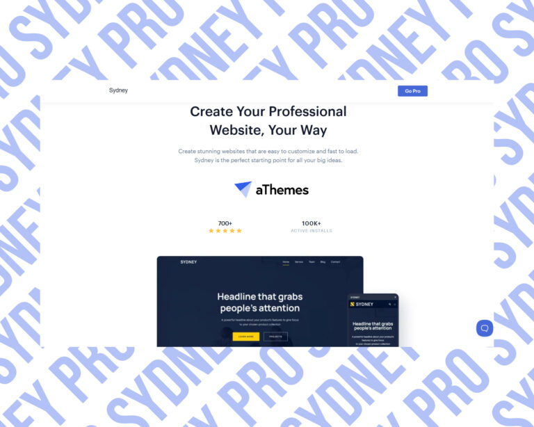 Sydney Pro theme by aThemes overview page