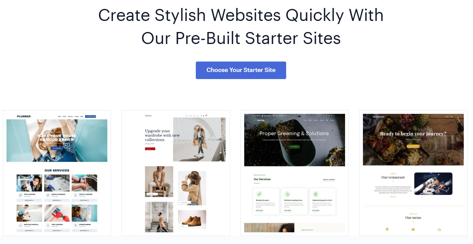Stylish website templates for quick site creation.
