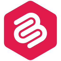 Red hexagon with white abstract logo.