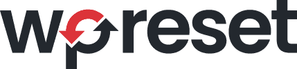 WP Reset logo with red arrow design.