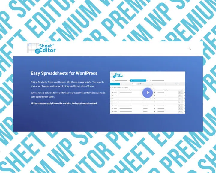 Easy WordPress spreadsheet editor overview