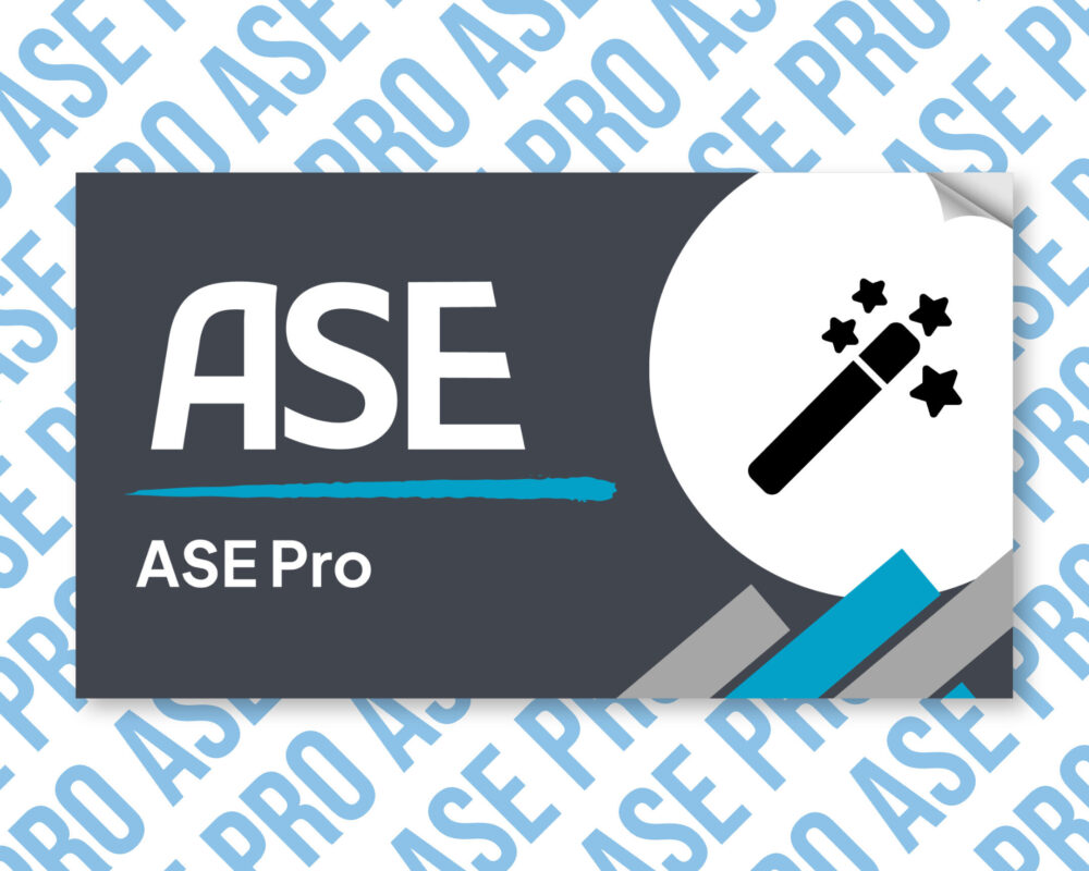 ASE Pro software branding with magic wand icon.