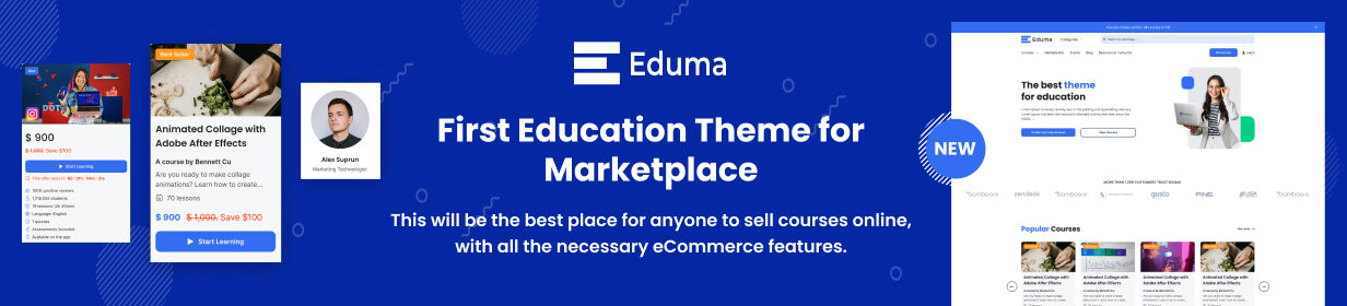 Education theme for selling online courses marketplace.