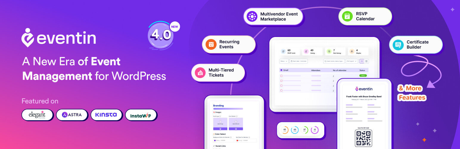 Event management features for WordPress in Eventin.