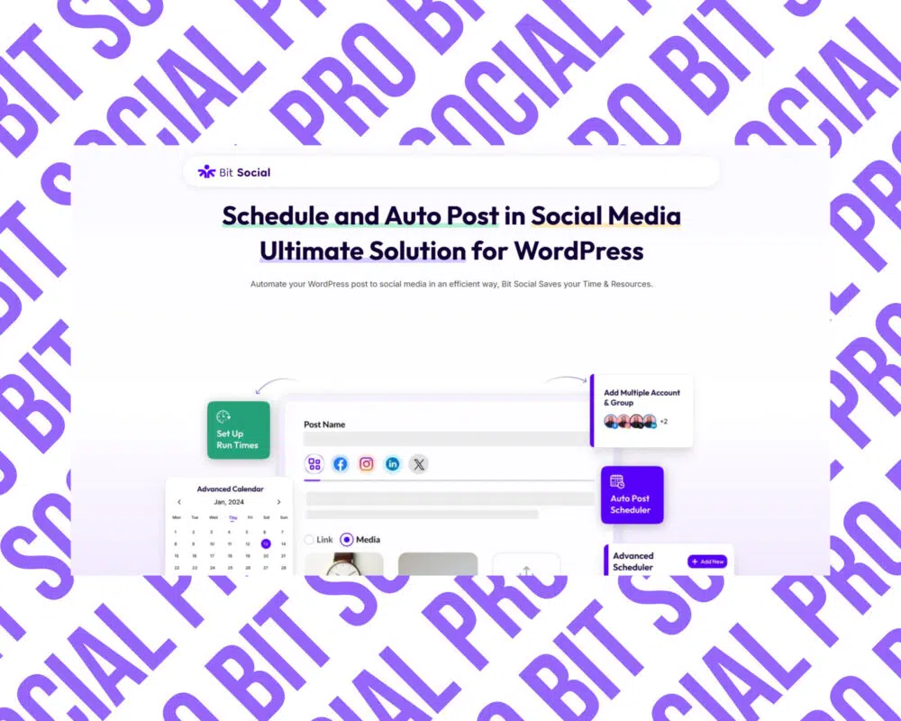 Automate WordPress social media scheduling with Bit Social.