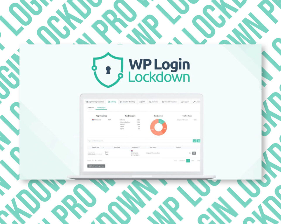 WP Login Lockdown software interface on laptop screen