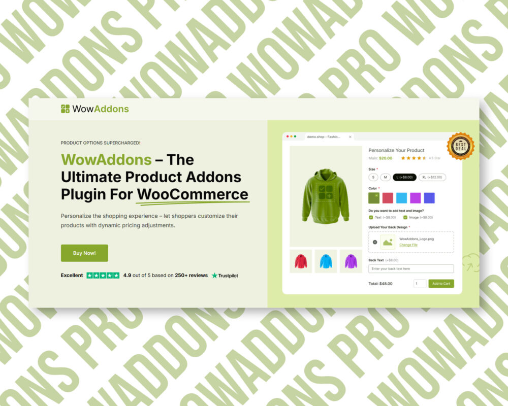 WowAddons: Product Addons Plugin for WooCommerce customization.