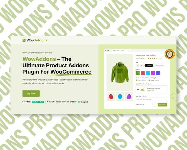 WowAddons: Product Addons Plugin for WooCommerce customization.