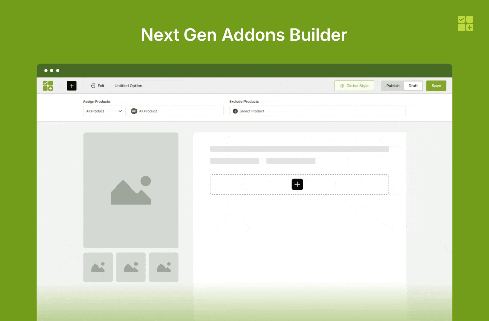 Next Gen Addons Builder interface display