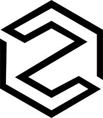 Geometric black and white abstract hexagonal design.