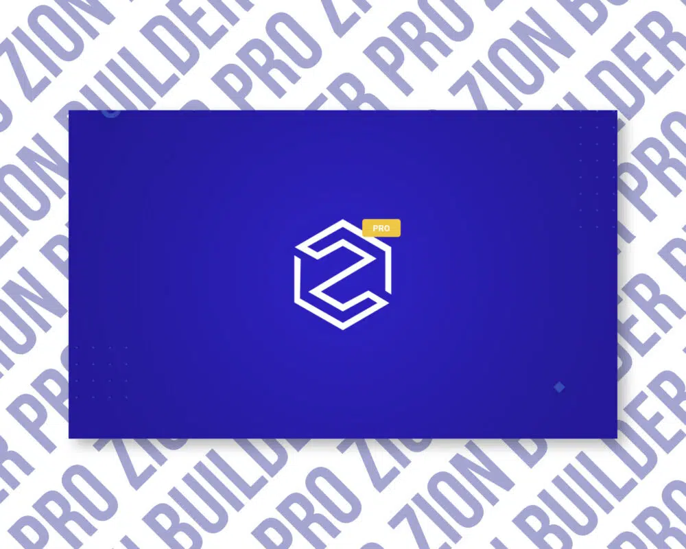 Zion Builder Pro logo on blue background